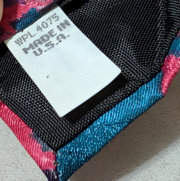 Vintage Robert Alan Bright Floral Polyester Tie With Shiny Overlay - Gorgeous - Picture 5 of 6